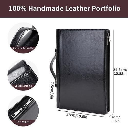 Personalized Vegan Leather 3 Ring Portfolio for 8.5 x 14" Notepad - Image 5