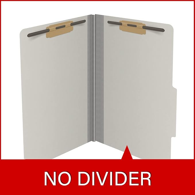 25 Pt. Pressboard Classification Folders, 2/5 Cut ROC Top Tab, Legal Size, No Dividers, Light Gray (Box of 25) - Image 8
