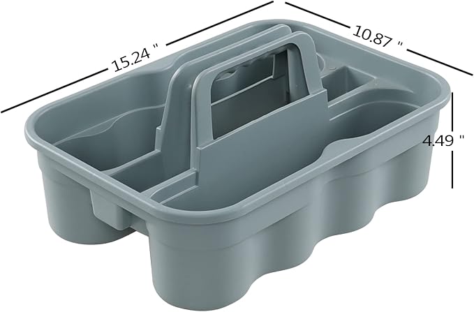 Begale 4-Pack Commercial Products Carry Caddy, Plastic Cleaning Basket | Divided Storage Zones, Comfort Grip Handle, Ideal for Janitorial & Commercial Use - Image 2