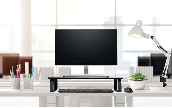 Kensington Extra Wide SmartFit Monitor Stand, Ergonomic Height Adjustable, for Monitors up to 32 Inches and MacBook M1/M2/M3/M4 (K55726WW) Black - Image 4