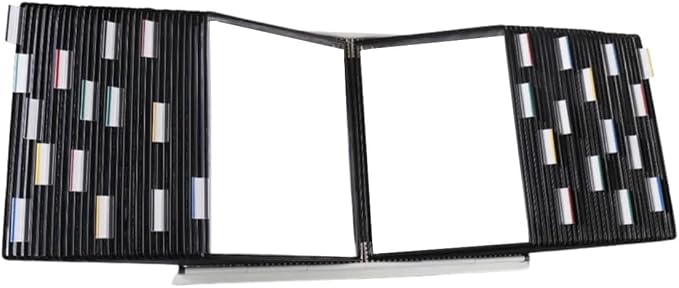Tarifold Desktop Reference Display System, 60 Pockets, Black | 60 Double-Sided PVC Pockets, Holds 120 Letter-Size Sheets, Sturdy Metal Base, Quick-Find Indexing, Quick and Easy to Assemble by TARIFOLD