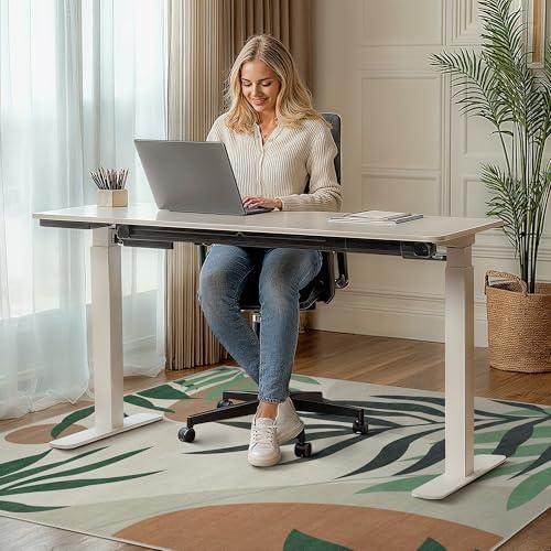 48"x60" Office Chair Mat for Hardwood Floor, Non-Slip Washable Beige Grey - Image 2