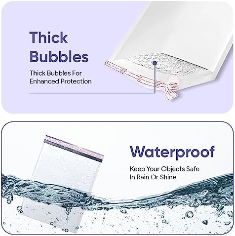 Bubble Mailers 6x10, Self Seal Poly Padded Envelopes #0, 250 Pack Bulk - Image 5