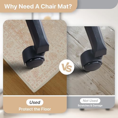 36"x48" Office Chair Mat for Hardwood Floor, Non-Slip Washable Dusty Pink - Image 5