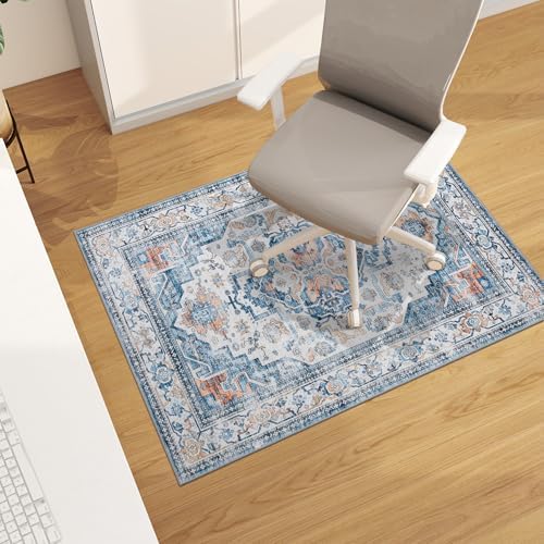 chakme Office Chair Mat for Hardwood Floor, 48"x36" Easy Glide Computer Desk Mat Protector for Rolling Chair Under Desk Rug Nonslip Backing, Machine Wash, (Boho) by CHAKME