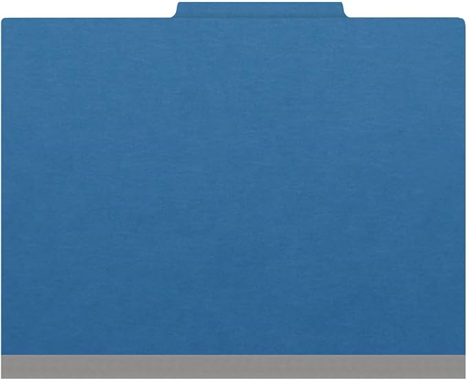 25 Pt. Pressboard Classification Folders, 2/5 Cut ROC Top Tab, Letter Size, 3 Dividers, Royal Blue (Box of 10) - Image 3