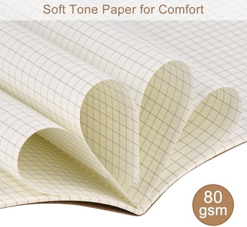 ZCZN 8 Pack A5 Kraft Notebooks Bulk, 8.15x5.5 Inches Graph Paper Journaling Notebooks, Notebooks for Work, Composition Notebooks for School, Journal Notebooks for Office, 60 Pages - Image 6