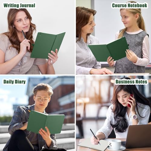 Laumoi 28 Pack A5 PU Leather Lined Notebook Journal, Green,Simple - Image 5