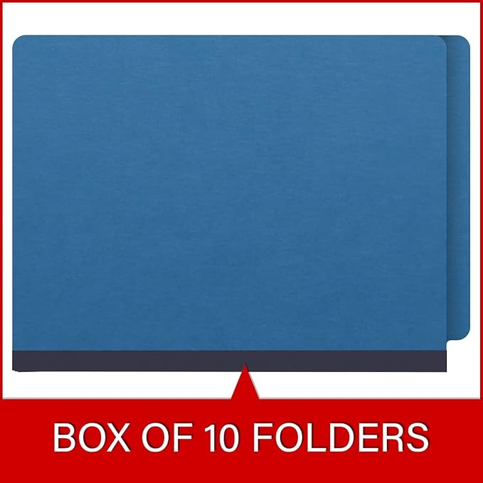 25 Pt. Pressboard Classification Folders, Full Cut End Tab, Letter Size, No Dividers, Royal Blue (Box of 25) - Image 6