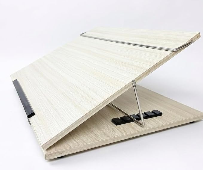 Wooden Laptop Stand Desk Organizer for Writing/Sketching/Reading Table Top Premium Wooden Desk Organizer Small Size (12 * 16 inches) with Height Adjustable (Make in India) - Image 4