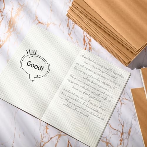 Mimorou 100 Pcs A5 Journals Notebooks Bulk,Brown,Grid - Image 5