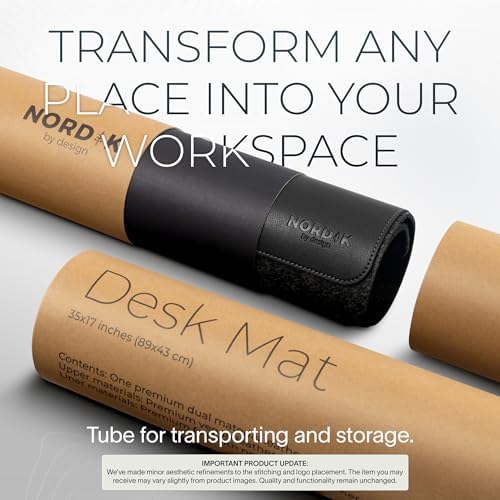 Nordik Felt and Leather Desk Mat - Dual Layer True Black 35 x 17 in - Image 4