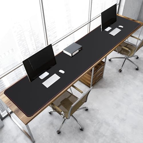 ZORESYN Large PU Leather PU Leather Desk Pad 74.8x19.7inch Black - Image 4