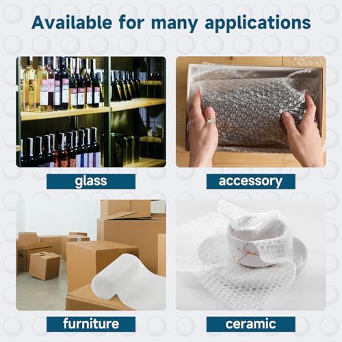 Bubble Cushioning Wrap - Large Plastic Packing Roll for Moving Boxes & Shipping Supplies - Moving Supplies, Perforated Every 12 inch x 36 ft (Pack of 6) - Image 3