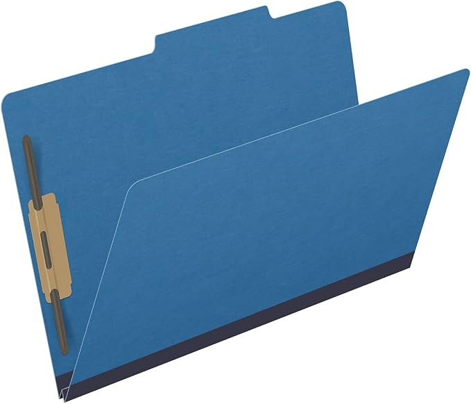 25 Pt. Pressboard Classification Folders, 2/5 Cut ROC Top Tab, Legal Size, No Dividers, Royal Blue (Box of 25) - Image 2