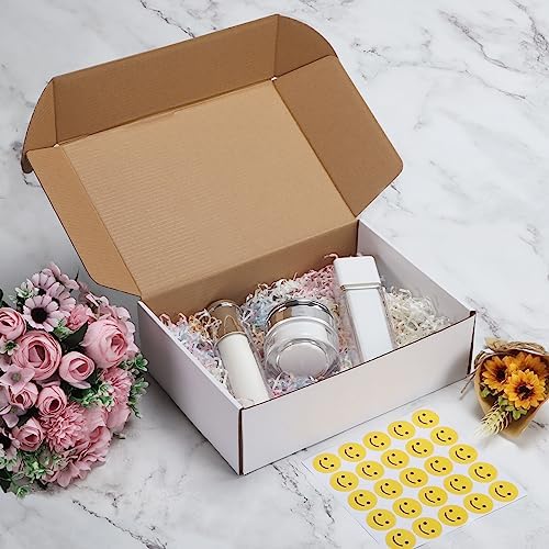 HORLIMER 10x7x3 inches Shipping Boxes Set of 25, White Corrugated Cardboard Box Literature Mailer, 25 Stickers Included - Image 5