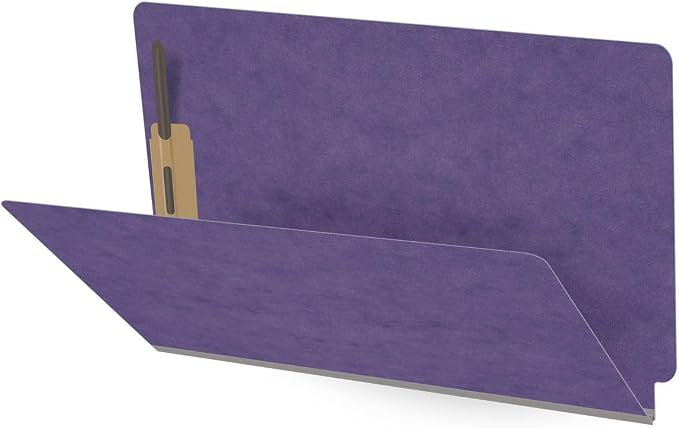 Ecom Folders End Tab Pressboard File Folders | Legal Size 25 Pt Stock with 2" Tyvek Expansion | Full Cut Tabs for Medical Charts, Legal Documents & Office Records | Purple, Box of 25 by Ecom+Folders