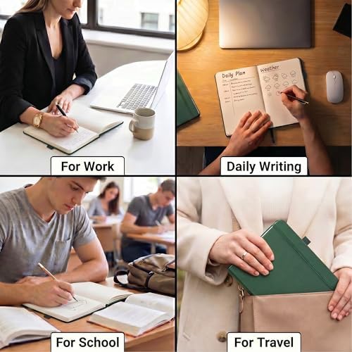 &And Per Se Dotted Journal Notebook, A5 Hardcover Leather Bullet Dotted Journal, 160 Pages 100 gsm Thick Paper, 3 Sheets of Stickers Included - 5.7'' x 8'' (Royal Blue) - Image 6