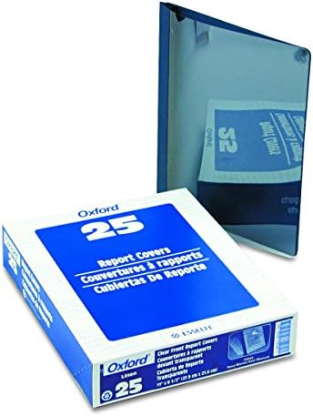 Oxford Clear Front Report Cover, 3 Prong, 1/2 inch Capacity, Navy, Letter Size, 25 per Box (53343EE) (Pack of 5) - Image 2
