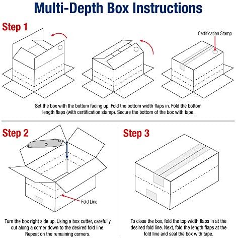 BOX USA Shipping Boxes Multi-Depth 18"L x 12"W x 6"H, 25-Pack | Corrugated Cardboard Box for Packing, Moving and Storage - Image 4