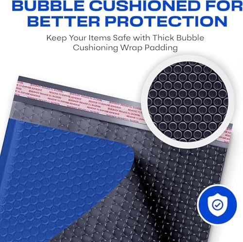 Royal Blue Bubble Mailers 10x13, Self Seal Poly Padded Envelopes, 100 Pack - Image 5