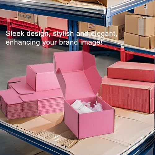 6x6x4 inch Pink Shipping Boxes for Small Business- Set of 25 - Image 5