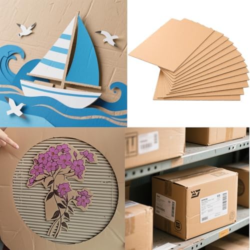 HOZEON 80 Pack Corrugated Cardboard Sheets 8.5 x 11 x 1/8 Inches, Premium and Thickened Cardboard Sheets, Brown Corrugated Cardboard Sheets for Packing, Mailing, DIY Crafts - Image 6