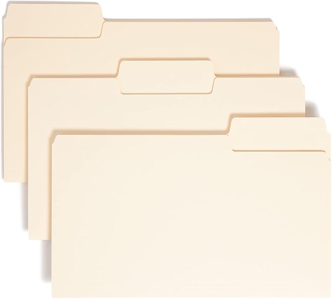 Smead SuperTab Heavyweight File Folder, Oversized 1/3-Cut Tab, Legal Size, Manila, (15401) (Pack of 5) by SMEAD