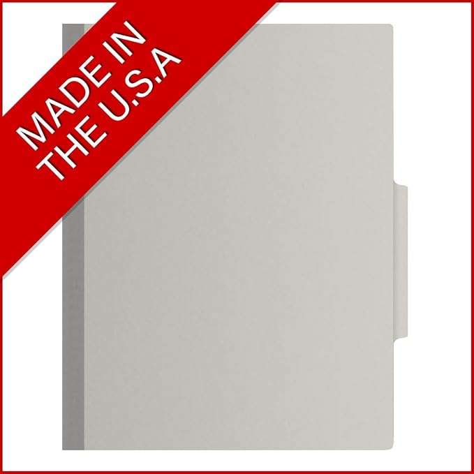25 Pt. Pressboard Classification Folders, 2/5 Cut ROC Top Tab, Letter Size, 1 Pocket Divider, Light Gray (Box of 10) - Image 5