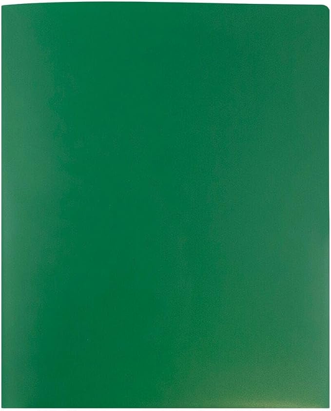 JAM PAPER Heavy Duty Plastic 2 Pocket Extra Tough School Folders - Green - Bulk 48/Pack - Image 4