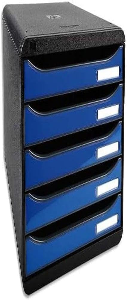 Exacompta - Ref 3097279D - Big-Box Plus Desktop Drawer Set - 5 x 43mm Drawers, Suitable for A4+ Documents, 347 x 278 x 271mm, 100% Recycled Plastic - Light Grey by +Office+Supplies