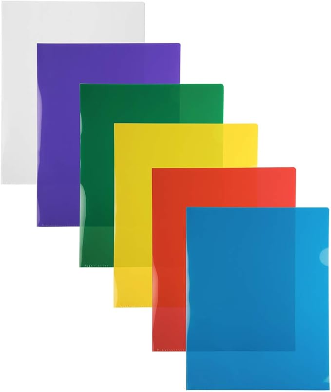 JAM PAPER Plastic Sleeves - Letter Size - 9 x 11 1/2 - Assorted Color Project Pockets - 12 Page Protectors/Pack - Image 2