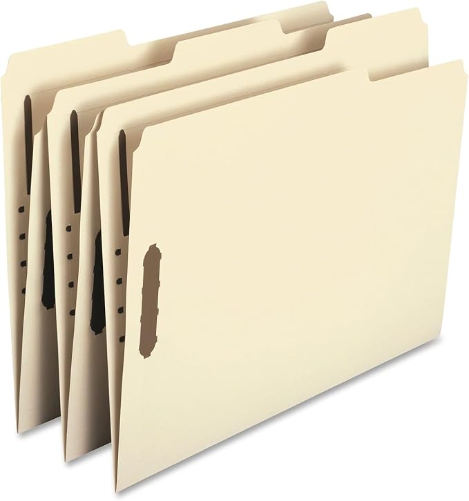 Smead Heavy-Duty Fastener File Folder, 2 Fasteners, 1/3-Cut Tab, Letter Size, Manila, 50 per Box (14600) by SMEAD