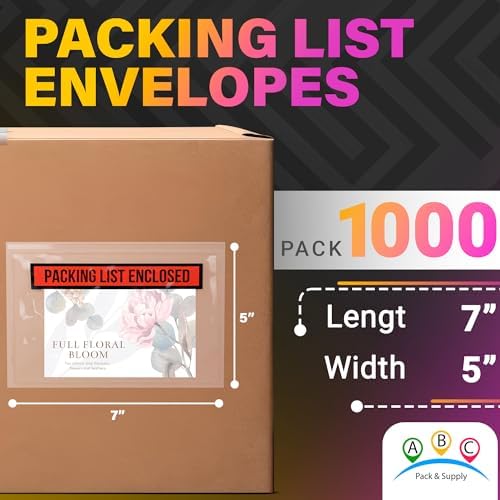 ABC PACK & SUPPLY Packing List Envelopes, Clear with Red Panel Packing List Enclosed, 7 x 5 Inch, Self Seal Document Pouches 2 Mil Polyethylene, Pack of 1000 - Image 2