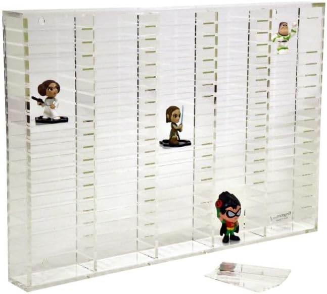 Kingdom TMOV100 Acrylic Wall Mount 100 Movable Divider Cassette Tape Rack/Stamp Pad Rack for Easy Sorting and Organizing of Cassette Tapes, Stamp Pads, Playing Cards, Card Decks, 8mm Frame - Image 2