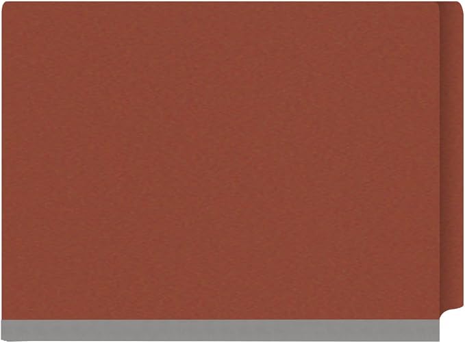 25 Pt. Pressboard Classification Folders, Full Cut End Tab, Letter Size, 1 Divider, Brick Red (Box of 10) - Image 3