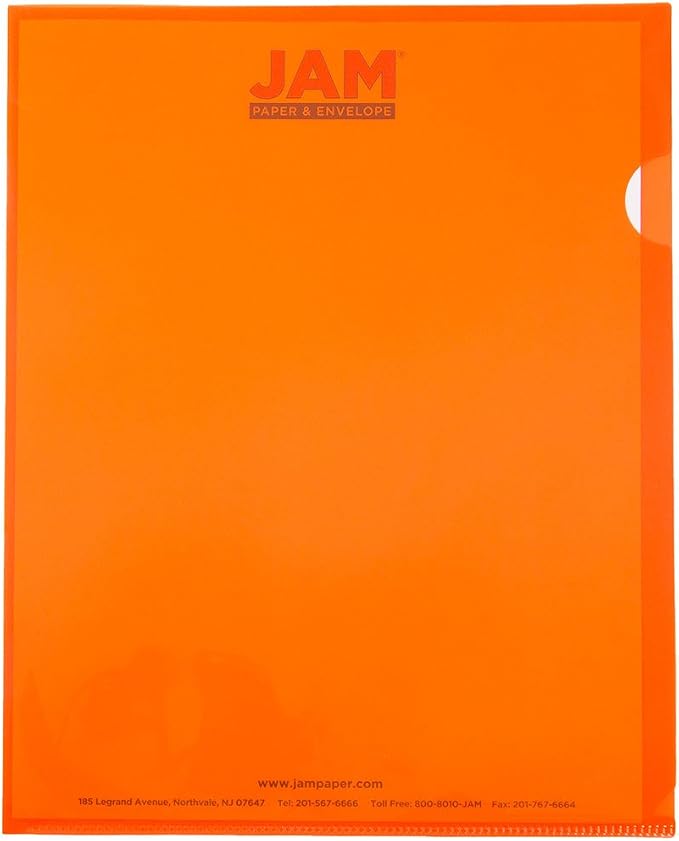 JAM PAPER Plastic Sleeves - Letter Size - 9 x 11 1/2 - Orange Project Pockets - 12 Page Protectors/Pack - Image 2