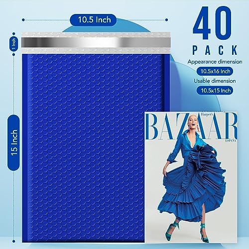 Fuxury Large Bubble Mailers 10.5x16" 40 Pack Self Seal Padded Envelopes - Image 4