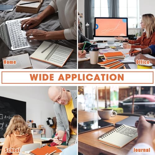 Jutom 6 Pcs Small Spiral Notebook Memo Pad 3x5, Orange - Image 3