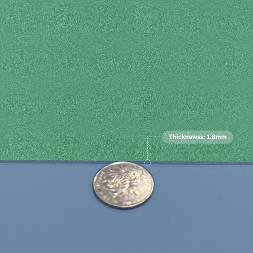 Faux Leather Table Cover,1.8mm Thick,36x60 Inch Table Protector,Table Protector for Dining Room Table,Dining Table Cover,Table Cover Protector(Grayish Blue+Dark Green,36x60) - Image 3