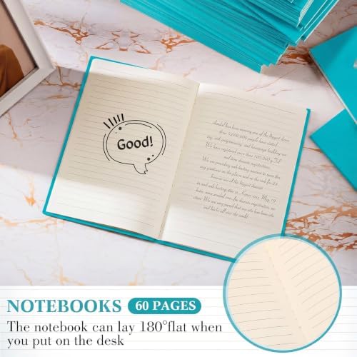 Mimorou 100 Pcs A5 Journals Notebooks Bulk,Cyan,Lined - Image 3
