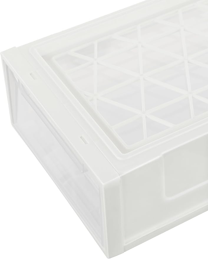 Cetomo 5L*3 Plastic Storage Drawers Unit, Office Desk Organizers, Drawer Organizer, Storage Box, Stackable Tower for Desktop, Bedroom, Dorm, Cosmetics, Durable PP, BPA Free, White & Clear, 5L-3 Pack - Image 6
