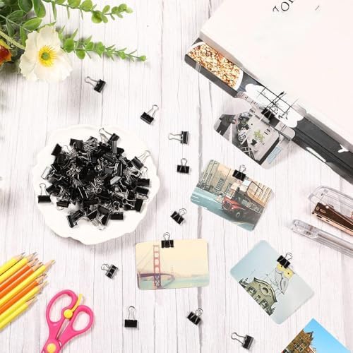 Jetec 500 Pcs Black 0.6 Inch Binder Clip Paper Clamp Metal Paper Clip - Image 3