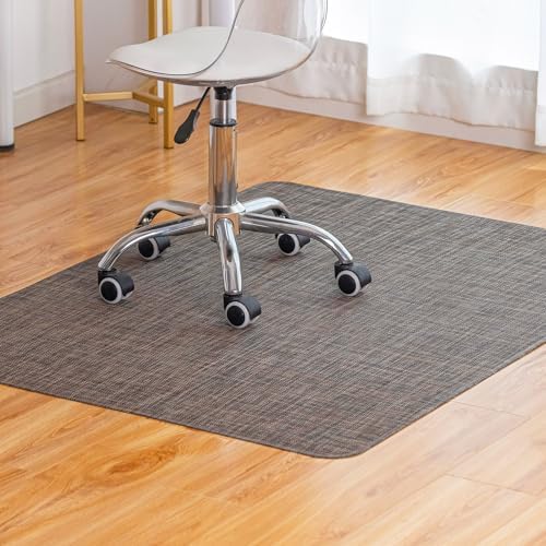 Baroyal Office Chair Mat for Hardwood Floor Under Desk Computer Rolling Chair Mat for Wood/Tile Floor Non-Slip Heavy Duty Desk Rug PVC Plastic Hard Floor Protector 45"x 53" (Dark Walnut) by BAROYAL