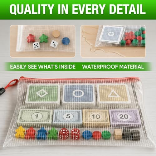 5 Pack Mesh Zipper Pouch Bags A3 17.7x12.6 inch - Plastic Zipper Pouches for Organizing - Game Storage Bags - Puzzle Organizer Bags - Large Zip Pouch Bags - Mesh Pouch with zip - Puzzle Bags - Image 2