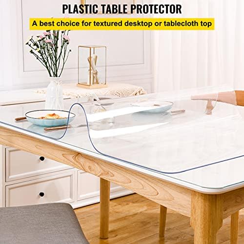 VEVOR Clear Desk Cover Protector, 42 x 78 inch, 1.5 mm Thick Rectangle Waterproof Plastic Clear Pad Mat, Scratch Proof and Easy Cleaning for Office, Dresser, Night Stand - Image 3