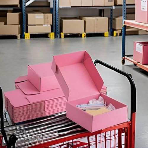 10x10x3 inch Pink Shipping Boxes for Small Business- Set of 25 - Image 5