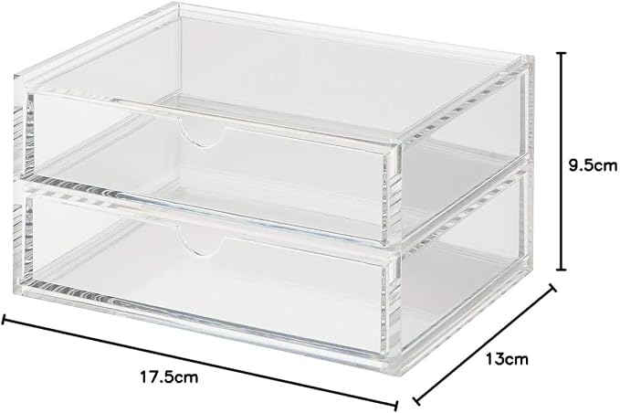 Muji Acrylic Stackable 2-Drawer Storage Case, Small,17.5 cm Width x 13 cm Depth x 9.5 cm Height - Image 3