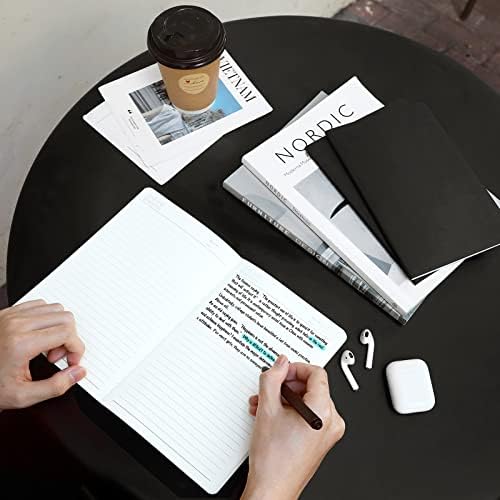 EUSOAR College Ruled Notebook, 24pcs A5 5.5"x8.3" 60 Pages Soft Cover Black Lined Subject Journal Notebooks, Writing Note Pads Sketchbook Memo, for Business Office Work Note Taking - Image 6
