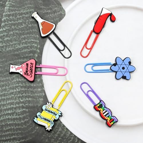 Paper Clips, 24pcs Science PaperClips Medium Colored Binder Clips Assorted Book Mark for Paperwork Office School Supplies Chemistry Gifts - Image 7